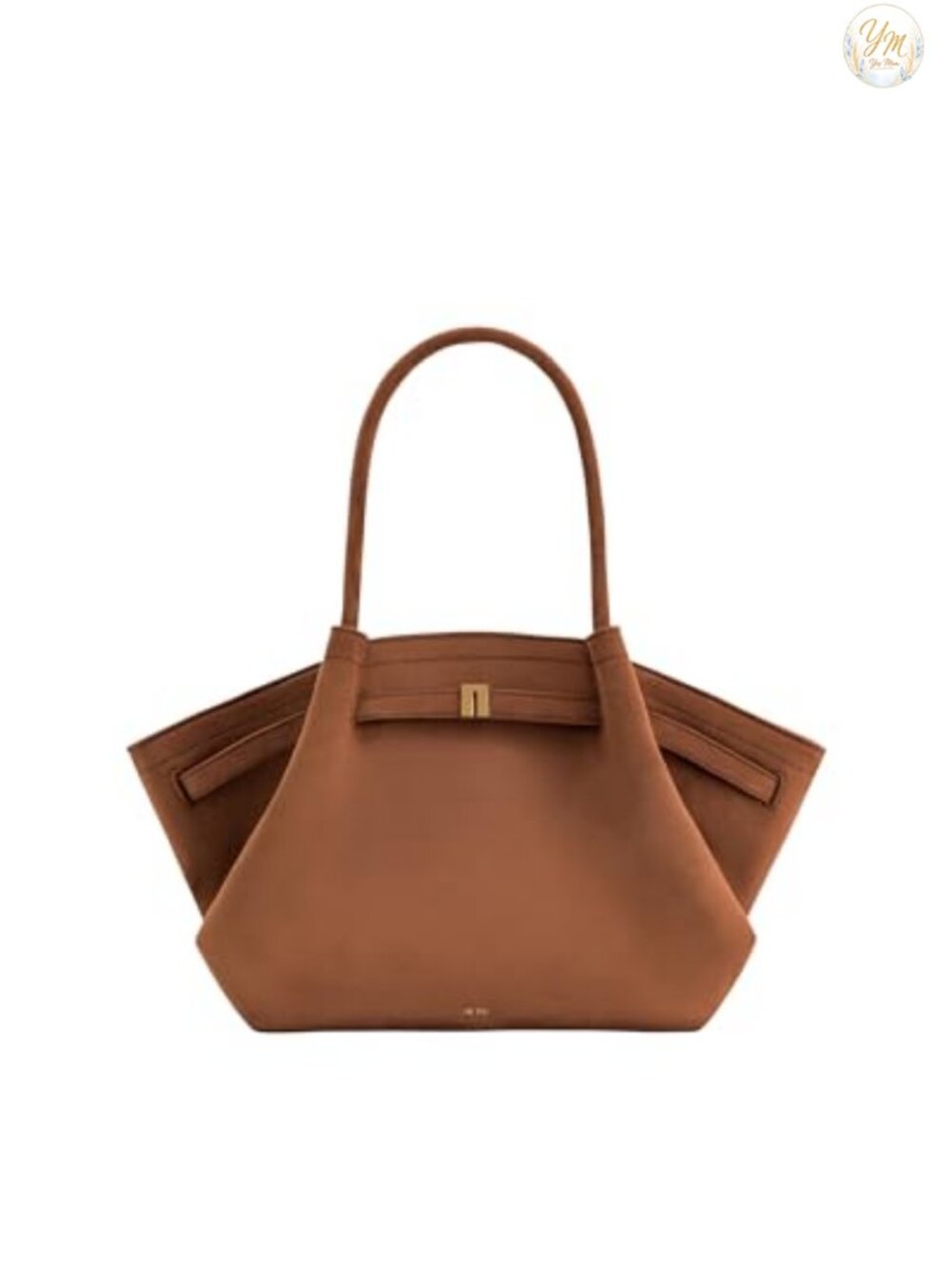 Faux Suede Tote Bag Medium Magnetic Snap Shoulder Handbag